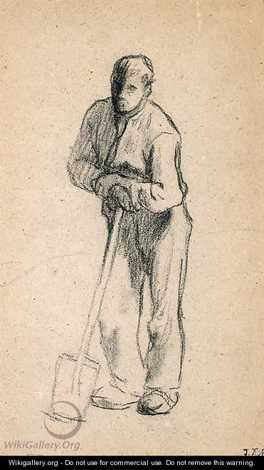 Paysan appuy sur sa bche (Peasant Leaning on a Shovel) - Jean-Francois Millet
