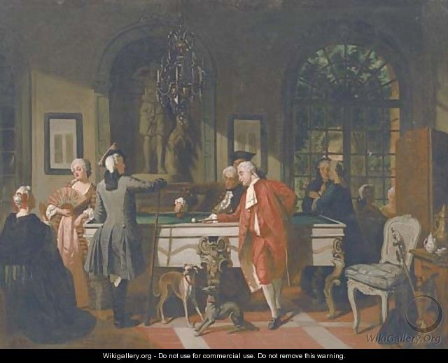 A billiards game in the 18th Century - Jean Carolus