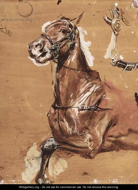 A study of a bridled horse - Jean-Louis-Ernest Meissonier