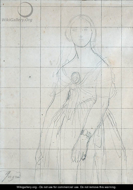 Study for the portrait of Madame Moitessier - Jean Auguste Dominique Ingres