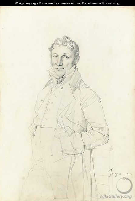 Portrait of a gentleman, believed to be Charles-Bernardin-Ghislain Coppieters-Stochove, three-quarter-length, by a chair - Jean Auguste Dominique Ingres