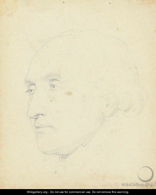 Head of a man turned to the left, said to be Jean-Baptiste Lepere (1761-1844) - Jean Auguste Dominique Ingres