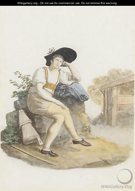 Swiss peasants in traditional dress - Jean Antoine Linck