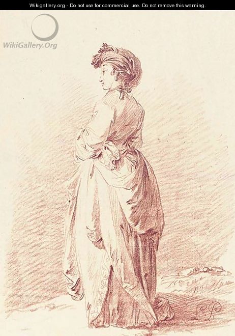A girl turned to the left, seen from behind - Jean-Baptiste Leprince