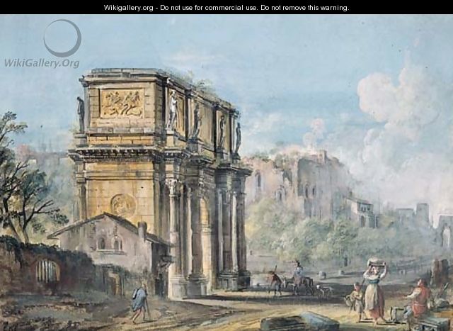The Forum with the Arch of Constantine, peasants in the foreground - Jean-Baptiste Lallemand