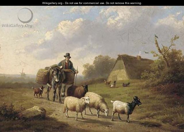 A shepherd and his flock - Jan Van Leemputten