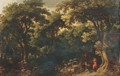 A wooded landscape with Christ tempted by the Devil - Jasper van der Lanen