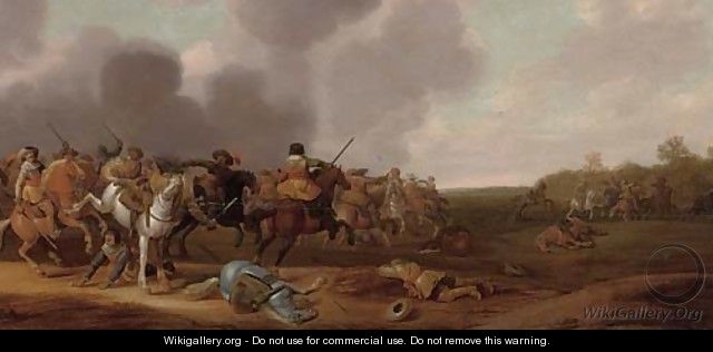 A cavalry skirmish - Jan Jacobsz. Van Der Stoffe