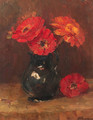 Flowers in a vase - Jan Hillebrand Wijsmuller