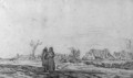 A couple approaching a village - Jan van Goyen