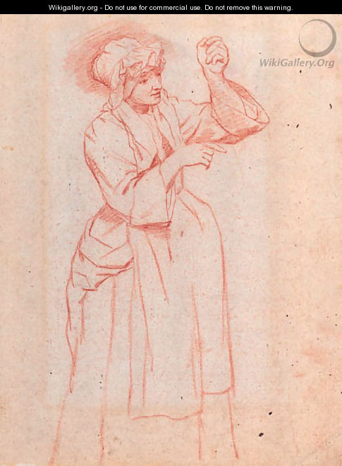 Study of a woman wearing a bonnet - Jan Josef, the Elder Horemans