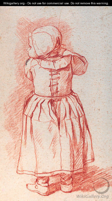 A study of a small girl seen from behind - Jan Josef, the Elder Horemans
