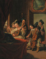 Elegant figures in historical costume, at a music recital - Jan Jozef, the Younger Horemans