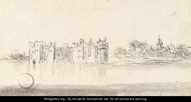 The Castle of Rupelmonde seen from across the river - Jan van Goyen