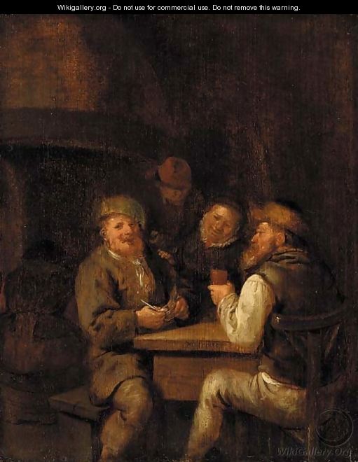 An interior with peasants drinking and smoking - Jan Miense Molenaer