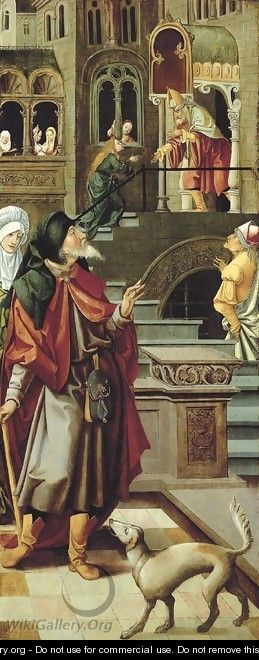 The Presentation of the Virgin in the Temple with Saint Anne and Saint Joachim wing from an altarpiece - Jan van Dornicke