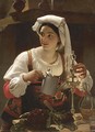 A Young Maiden filling an Oil Lamp - Jan Baptist Lodewyck Maes