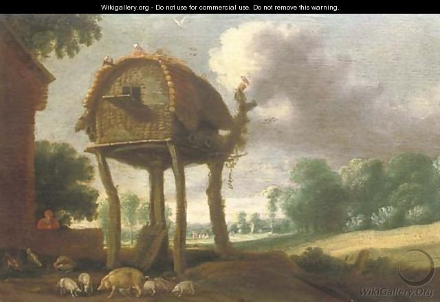 A dovecote in a wooded landscape - Jan Christiaensz. Micker