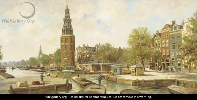View on the Montelbaanstoren, Amsterdam - Johan Gerard Smits