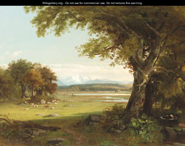 Sheep Grazing in the Meadow - James McDougal Hart