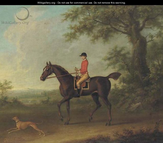Sedbury, with jockey up, and a greyhound - James Seymour