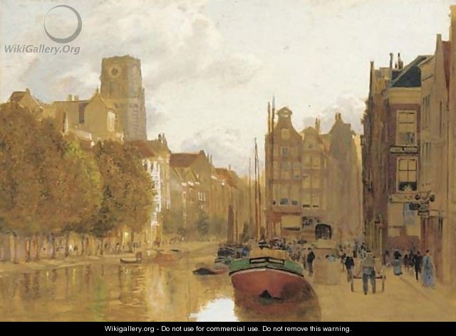 A view of Rotterdam with the Laurens church in the background - James Thomas Watts