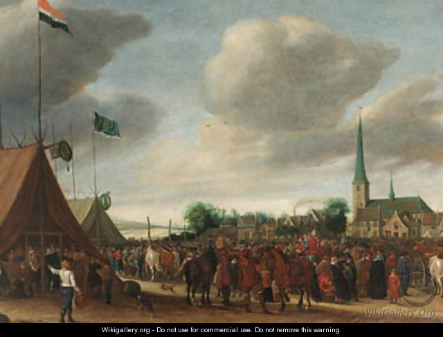 The Horse Fair at Valkenburg - Salomon van Ruysdael