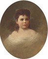 Portrait of a young girl, bust-length, in a white dress - Samuel Bell Waugh