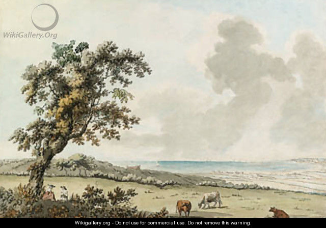 Weymouth Bay, with Cattle in the Foreground, Dorset - Samuel Hieronymous Grimm