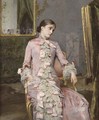 Seated woman in pink - Rogelio De Egusquiza Barrena