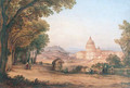 A capriccio of the Roman campagna with St Peters - Rudolph Muller