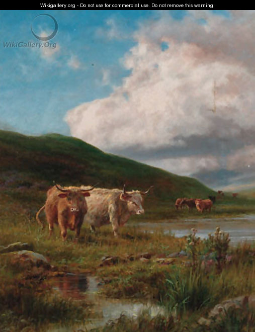 Cattle watering in a highland landscape - Robert Gallon