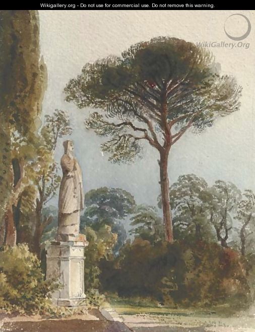 A statue in the gardens of the Villa Muti, Frascati - Harriet Cheney