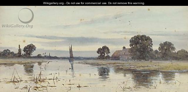 A wherry on the river at twilight - Robert Winter Fraser