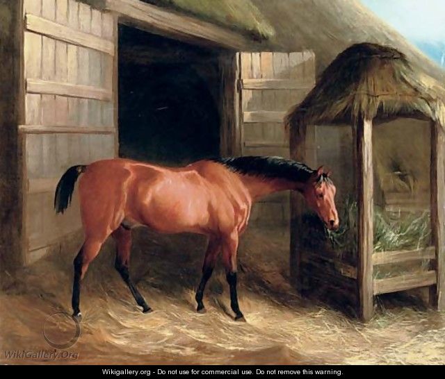 A hunter in a stable - Richard Barrett Davis