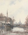 Chichester Cathedral from the mill at Fishbourne - Richard Henry Nibbs