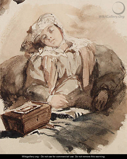 Study of a young lady sleeping - Richard Parkes Bonington