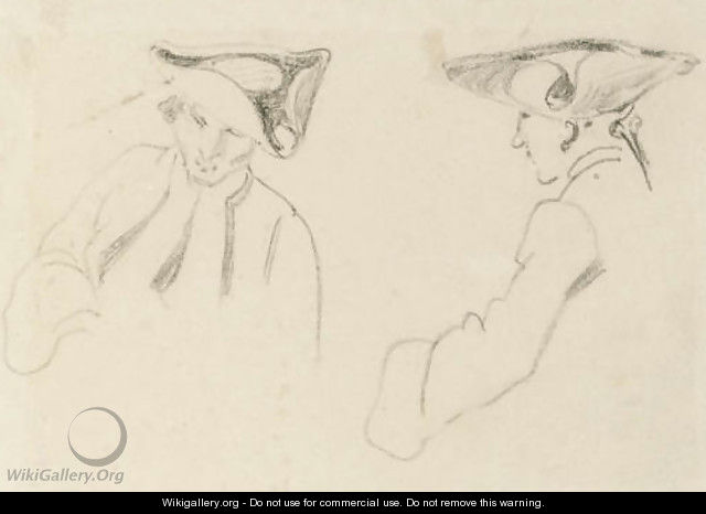 Sketch of two figures in military dress - Richard Parkes Bonington