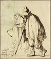 A vagrant couple with a dog - Rembrandt Van Rijn