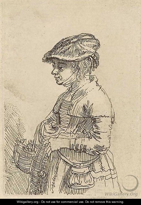A Girl with a Basket - Rembrandt Van Rijn