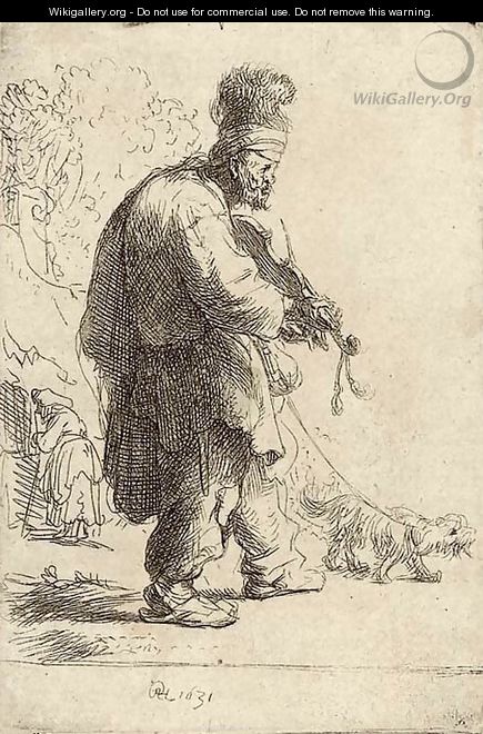 A blind Fiddler - Rembrandt Van Rijn
