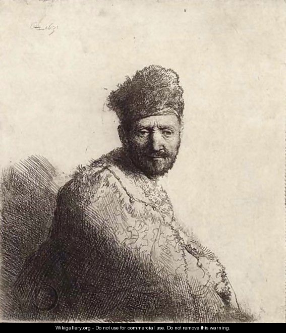 A bearded Man, in a furred Oriental Cap and Robe The Artist