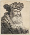A bearded Man in a Velvet Cap with a Jewel Clasp - Rembrandt Van Rijn