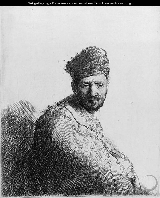 A bearded Man in a furred oriental Cap and Robe the Artist
