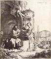 Christ and the Woman of Samaria among Ruins - Rembrandt Van Rijn