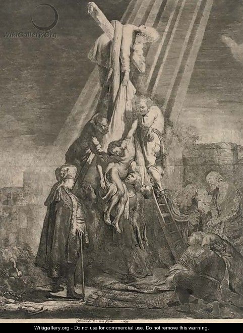 The Descent from the Cross Second Plate - Rembrandt Van Rijn