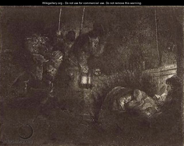The Adoration of the Shepherds A Night Piece - Rembrandt Van Rijn