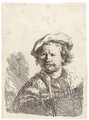 Self-Portrait in a flat Cap and embroidered Dress 2 - Rembrandt Van Rijn