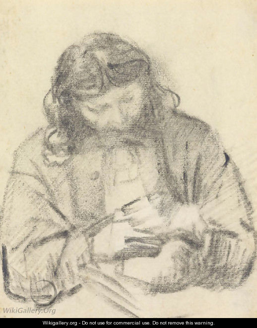 Seated man, half length, at work - Rembrandt Van Rijn