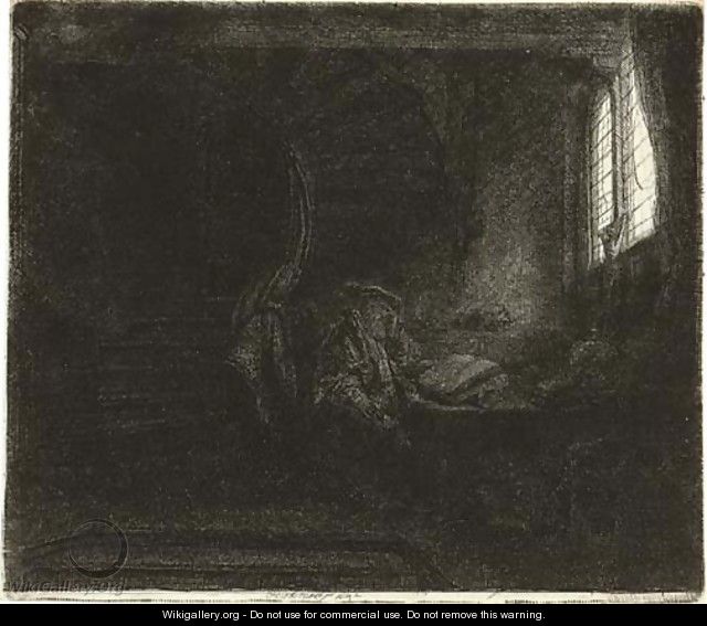 Saint Jerome in a dark Chamber - Rembrandt Van Rijn